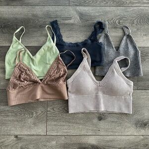Three Bird Nest Lot of 5 Bralettes NWOT